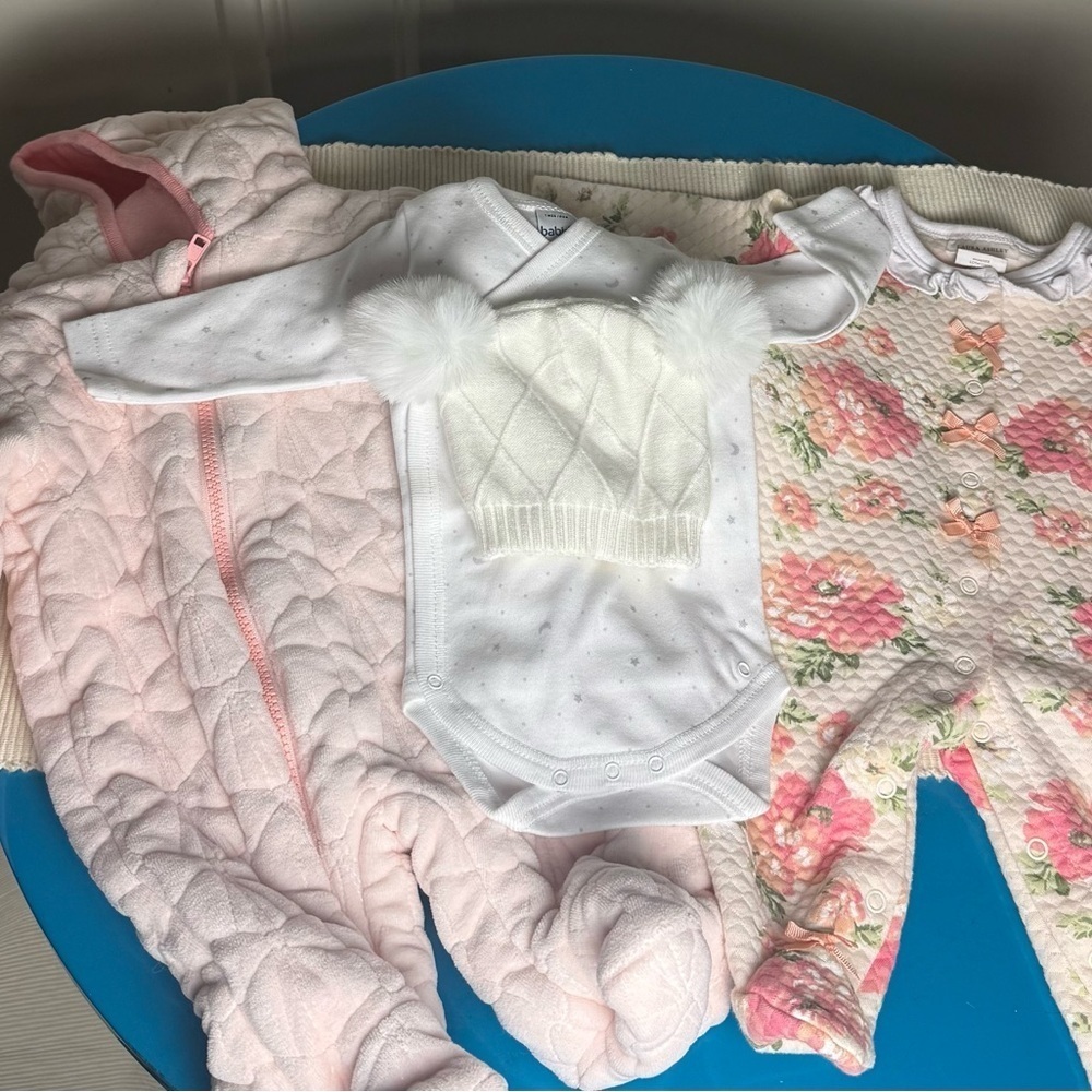 Bundle of Baby Girl Sleepers 0-3 Months